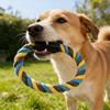 Teeth Cleaning Toy Vibrant Color Ring Cotton Rope Interactive Pulling Chew Toy Reduces Anxiety Dental Calculus