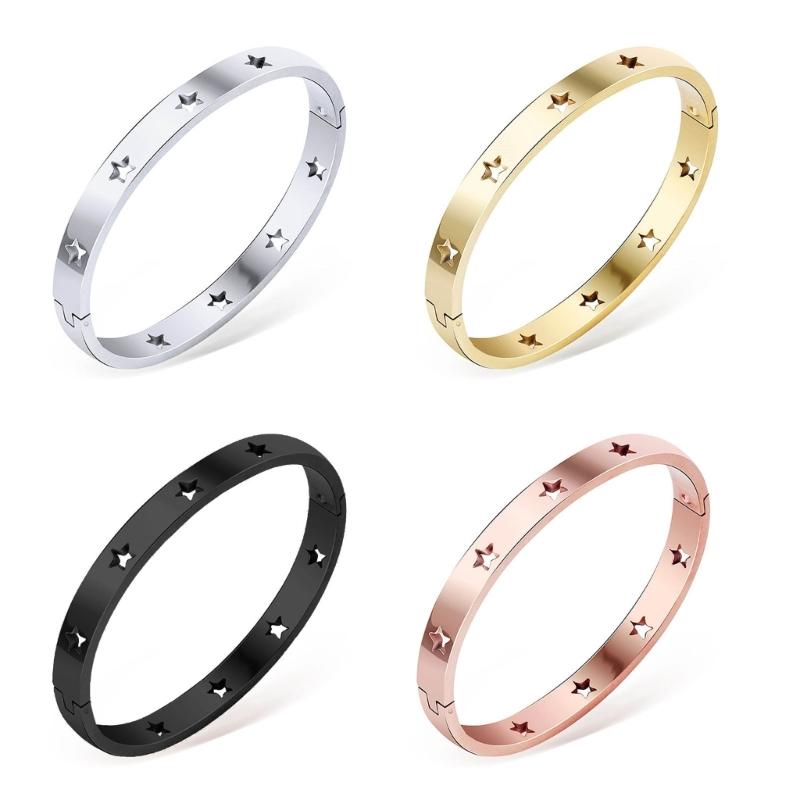 Chic Bracelet Wrist Jewelry Hollow Star Bangle Suitable for Fashionable Outfit