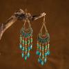 Bohemian Long Tassel Earrings For Women Bead Handmade Tassel Earrings Boho Gold Color Drop Dangle Jewelry Boucle Oreille Femme