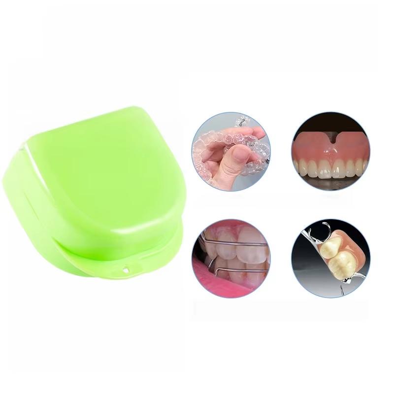 1/2/3pcs Denture Storage Box with Vent Holes Dental Orthodontic Retainer Case Guard Case Teeth Container for False Teeth