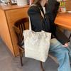 Summer Floral Plaid Ruffles Women Shoulder Bags Retro Flower Ladies Shopping Bag Handbags Commute Light Portable Girls Book Tote