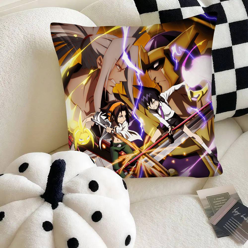 Anime Shaman King Pillow Case Fashion Square Pillowcase Bedroom Sofa Room Ins Decoration Leisure