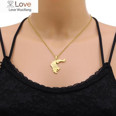 Grecia Mappa Bandiera Ciondolo Collana Acciaio Inossidabile Colore Oro Argento Repubblica Ellenica Uomini Donne Gioielli Mappa Regalo Patriottico