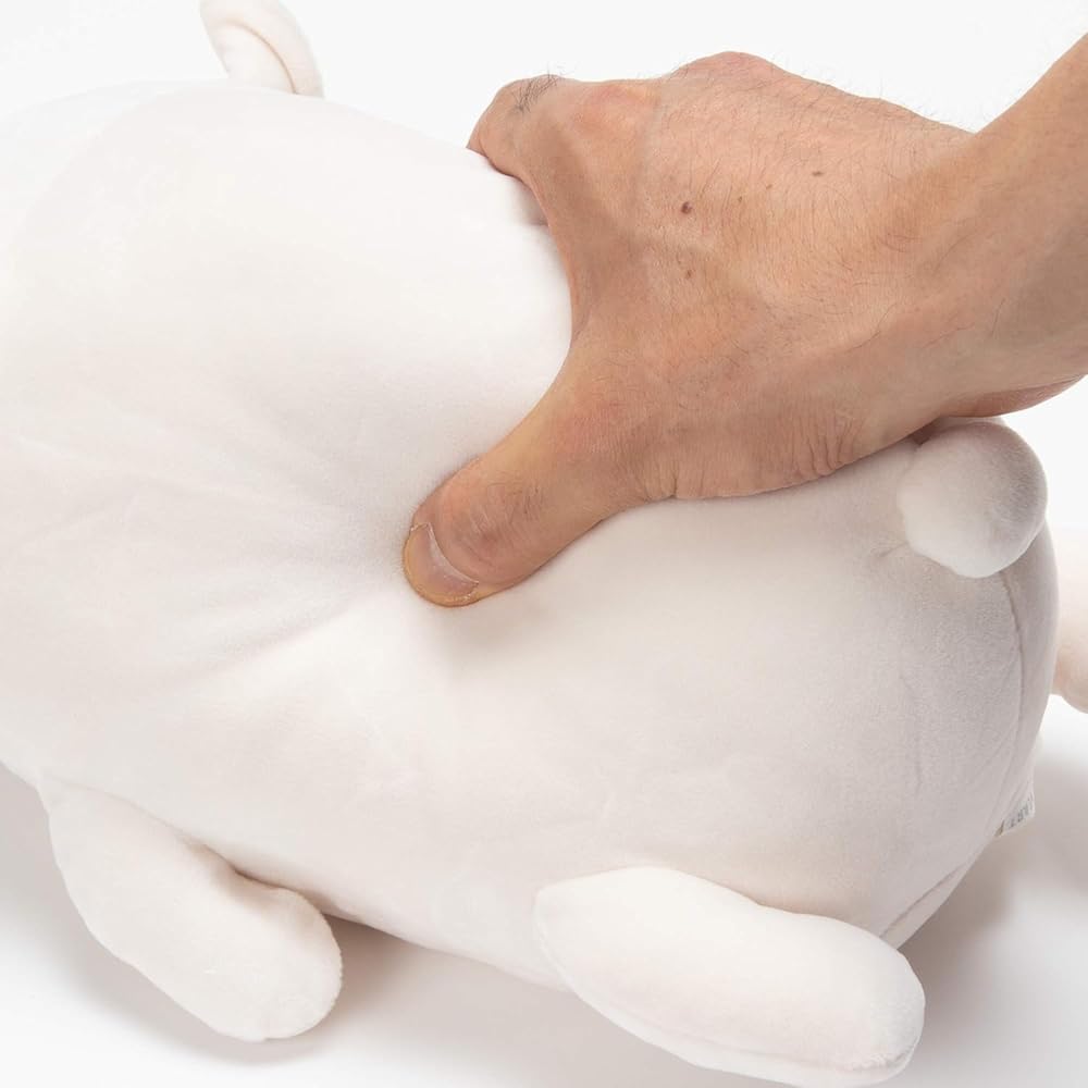 Ribuhato Marshmallow Animal Bolster Cushion Polyester White Bear Lucky 27cm