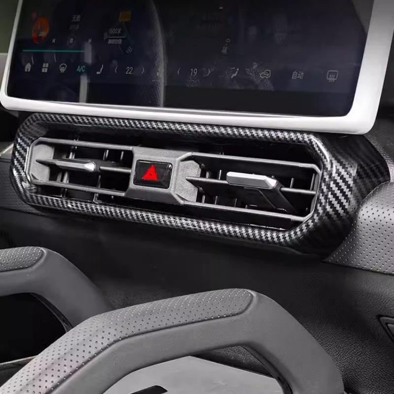 For Chery Jetour Traveller T2 2023 2024 ABS Carbon fiber Central Control Air Outlet Panel Trim Cover Decorative Protection Frame