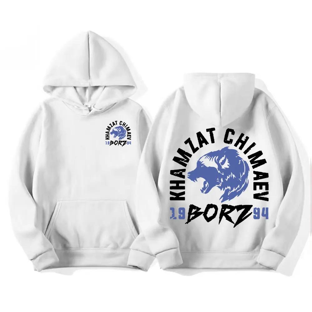 Pánské retro sportovní oblečení Khamzat Chimaev Harajuku s potiskem borz. Neformální streetwear na podzim a zimu