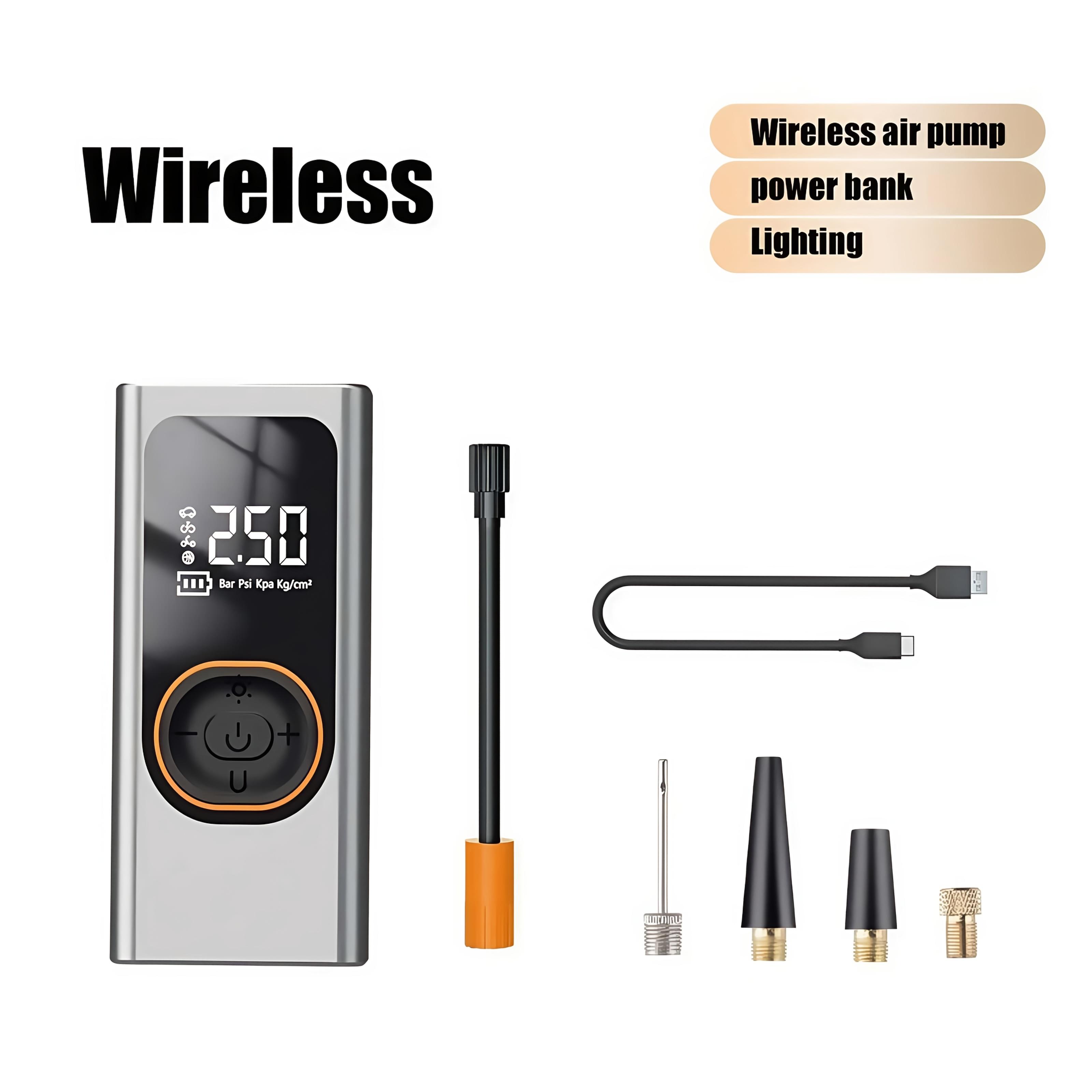 Car Air Pump Air Compressor 12V Outdoor Electric Wireless Portable Tire Inflator Pump for Motorcycle Bicycle Car Tyre Ball белый