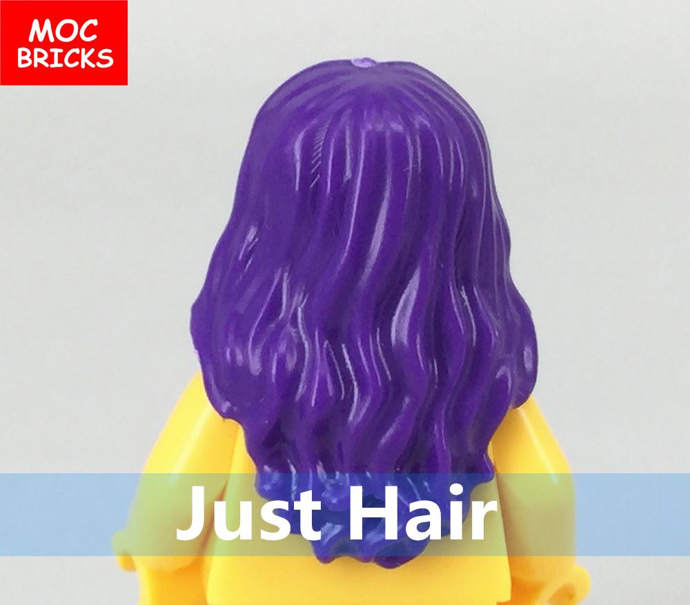5 Stück/Los MOC Steine Weibliche Haare Zusammengebaute Partikel Bausteine Zubehör Kinderspielzeug Plastikpuppen