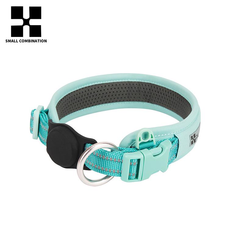 Personalized AirTag Dog Collar Adjustable Nylon Reflective Padded Pet Dog Collar for Small Medium Large Dog Accessories