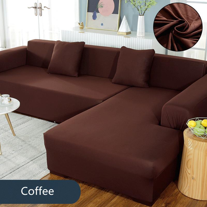Capas de sofá cinza para sala de estar elástica cor sólida capa de sofá de canto em forma de l chaise longue slipcovers protetor de cadeira 1pc