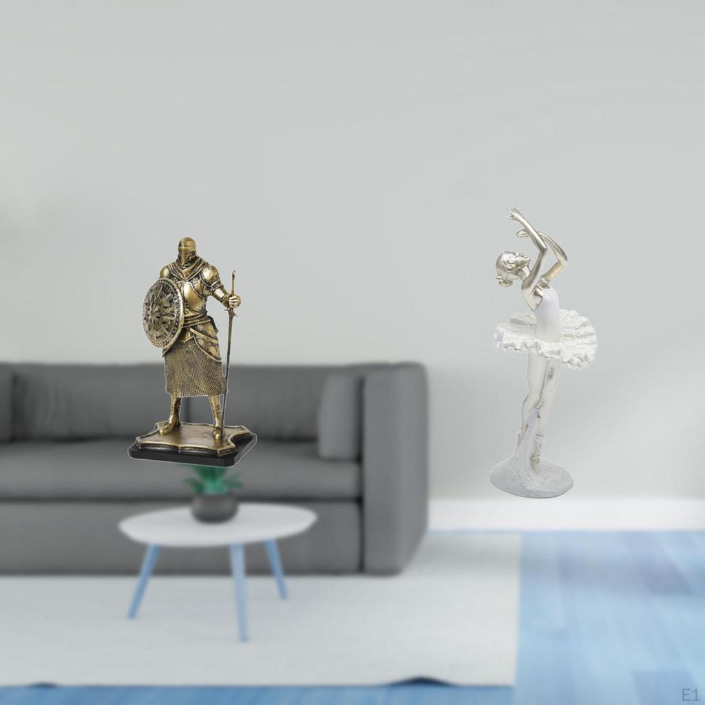 European Knight Ballerina Sculpture Desktop Ornament Creative Statue Decorative Figurine for
