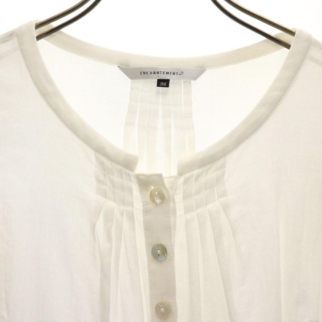 ENCHANTEMENT Made In Japan French Sleeve Blouse 38 White Women Used