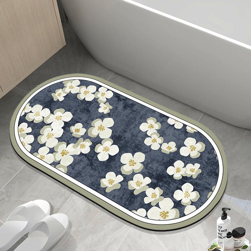 Bathroom absorbent floor mat, bathroom door, diatom mud door mat, toilet, toilet non-slip foot mat, bathroom carpet