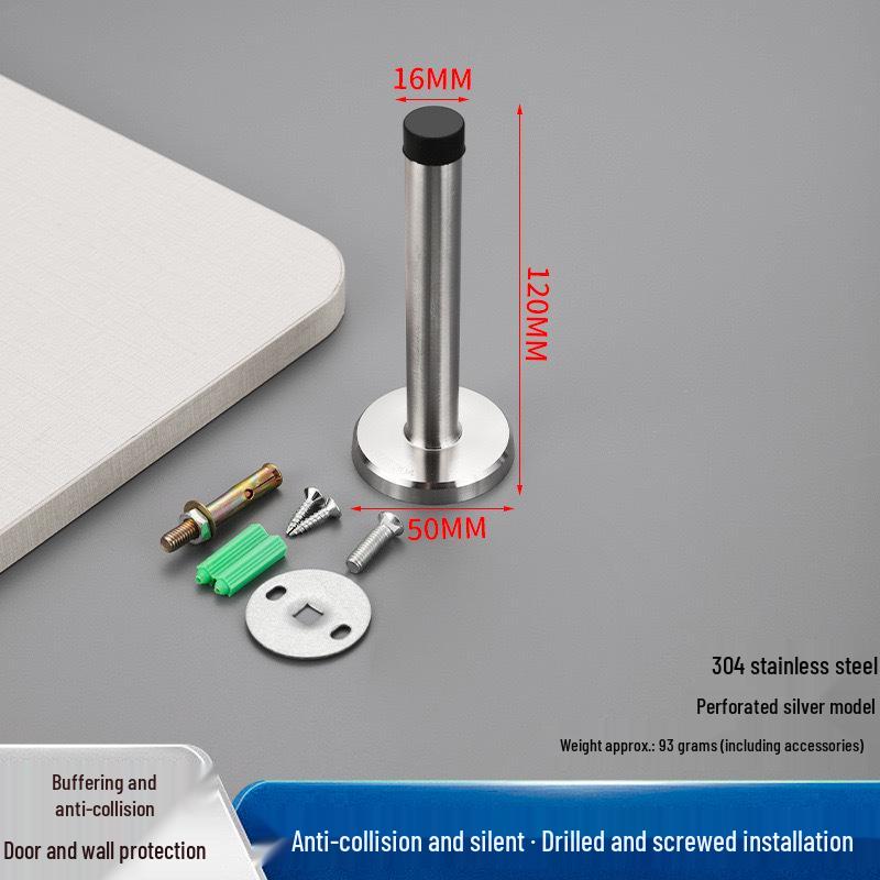 Thickened Stainless Steel Silent Door Stopper with Hydraulic Buffer