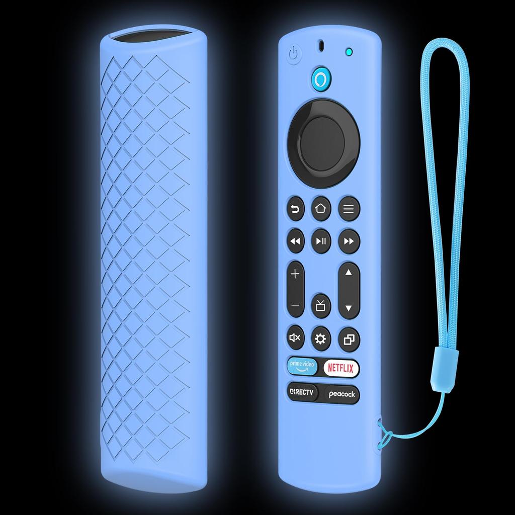 Silicone Remote Control Case for 2023 Fire TV Stick Max 2nd/Omni/4-Series Anti-Slip Glow In Dark with Lanyard