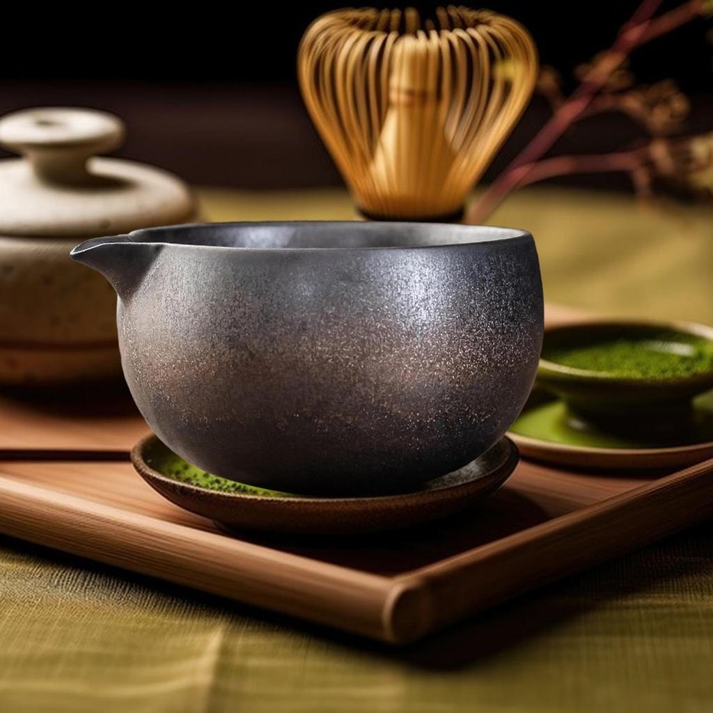Porcelain Matcha Mixing Bowl 600ml for Japanese Tea Ceremony