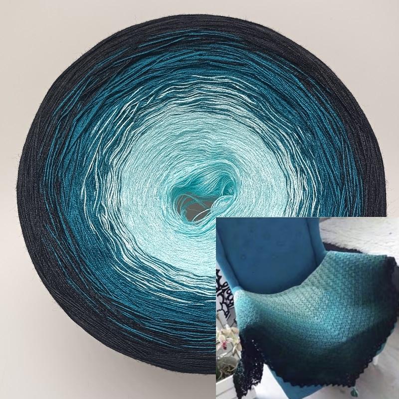 300g Mercerized Cotton Yarn Gradient Color Long Section Dyed Hand Wound Mixed Strand Cake Thread DIY Hand Knitted Shawl Scarf