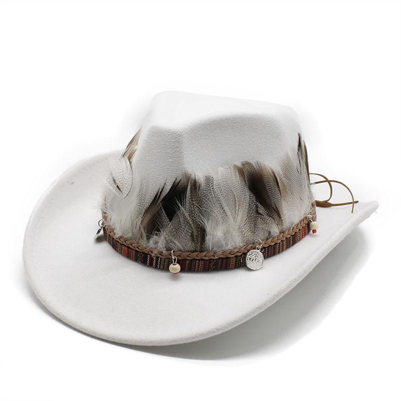 Ethnic Woolen Hat Men'S And Women'S Couple Hats Woolen Western Cowboy Top Hat