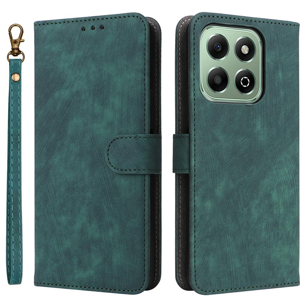 For Honor X6b 4G Case RFID Blocking Wallet Phone Stand PU Leather Cover with Strap