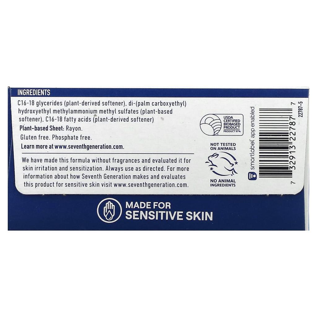 Fabric Softener Sheets, Free & Clear, 80 Sheets