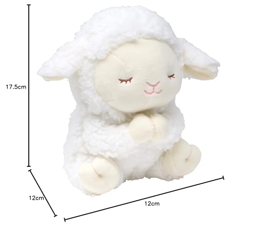 Shi-chan Bön Får Plyschleksak, Fluffig och Mjuk, Vit