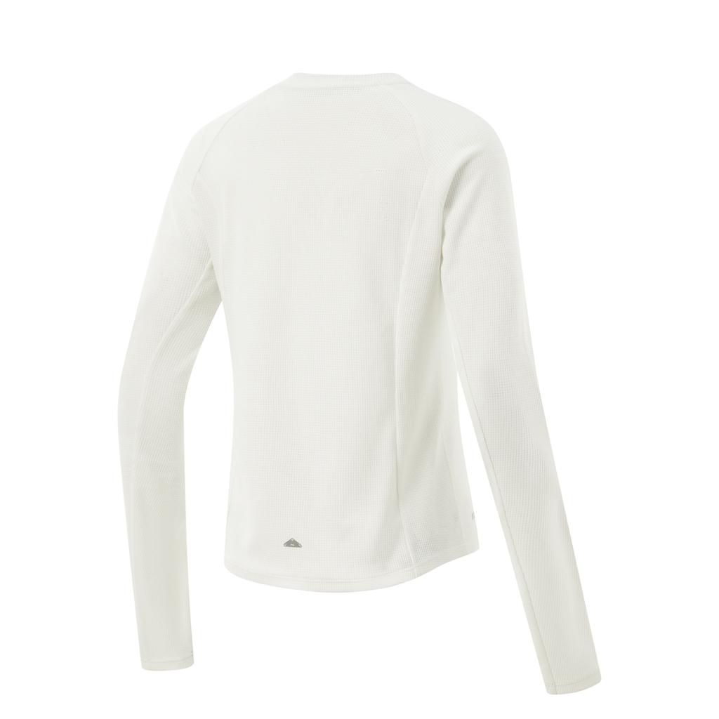 Li Ning Running Series Brand Logo Casual Comfortable Round Neck Long Sleeve T-Shirt Women T-Shirt Off-White ATLV034-2