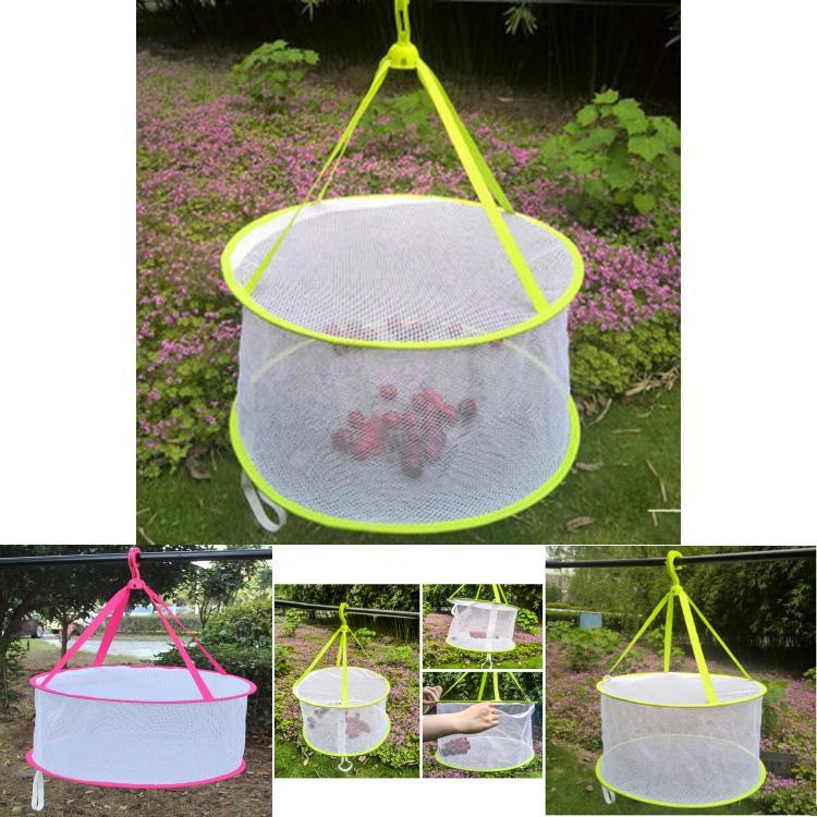 Foldable Clothes Drying Mesh Basket With Large Diameter For Home Use And Socks Air Drying