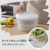 Salad Large Capacity Vegetable Rotating Manual Kitchen for Drying and Other White Spinner, Drainer, Dehydrator, Double-Walled, Detachable, Utensil,