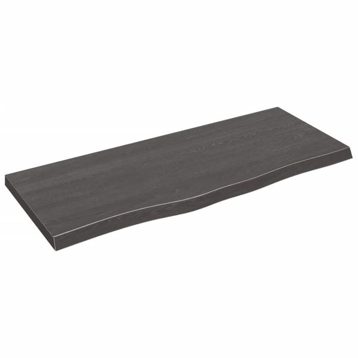 VidaXL Wall Shelf Dark Grey 100x40x4 Cm Solid Treated Oak Wood 363804