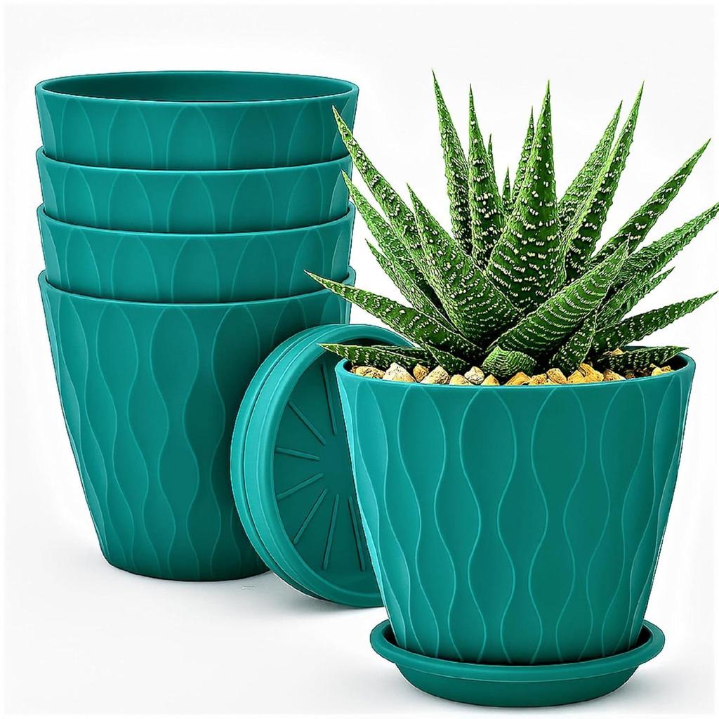 6.3 Inch Flower Pots for Home Decoration, Indoor Plant Pots, Gardening Pots for Plants, Plastic Flower Pots for Garden Plants