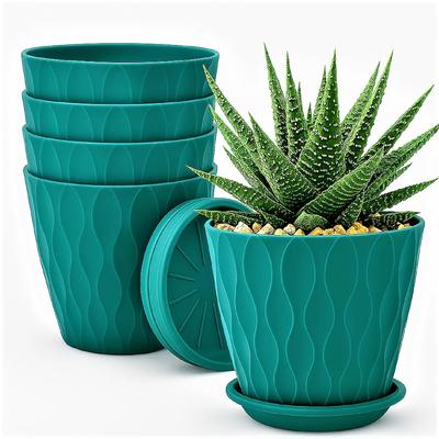 Pots de fleurs de 6,3 pouces pour la décoration intérieure, pots pour plantes d'intérieur, pots de jardinage pour plantes, pots de fleurs en plastique pour plantes de jardin