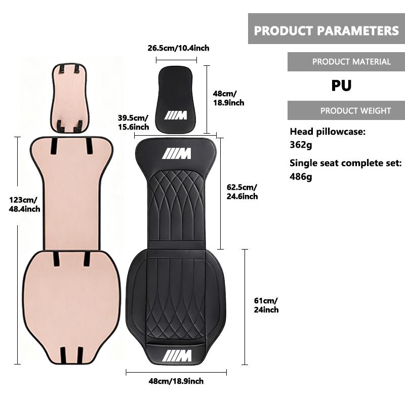 DHCD8 Car Seat Cover Protector Front Rear Back Summer Cushion Pad Mat For BMW 1 3 5 7 Series M F01 F20 F10 F13 E52 E53 E60 E93