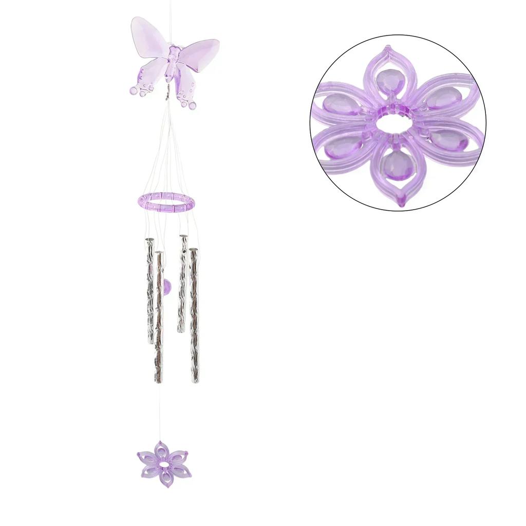 Yard And Garden Wind Chimes With Butterfly Design And Metal Tubes Suitable For Outdoor Use To Add Melodic Sounds And Charm