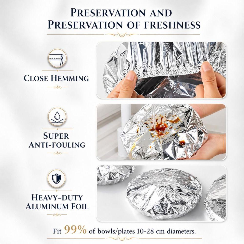 10/20Pcs Reusable Aluminum Foil Covers Thickened Food Covers Food Storage Covers  Kitchen Storage
