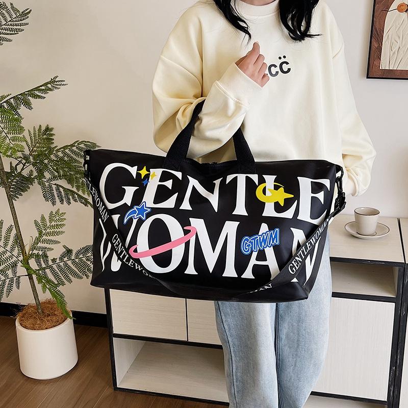Women's fashion trend alphabet contrasting colors go out play travel bag daily go out picnic food luggage bag
