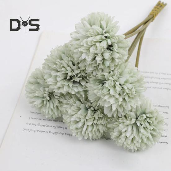 6 Stück künstliche Chrysanthemen-Bälle, realistisch, UV-beständig, künstliche Seidenblumen, für Hochzeiten, Partys, drinnen und draußen, Büro, Tischdekoration, Kunstblumen