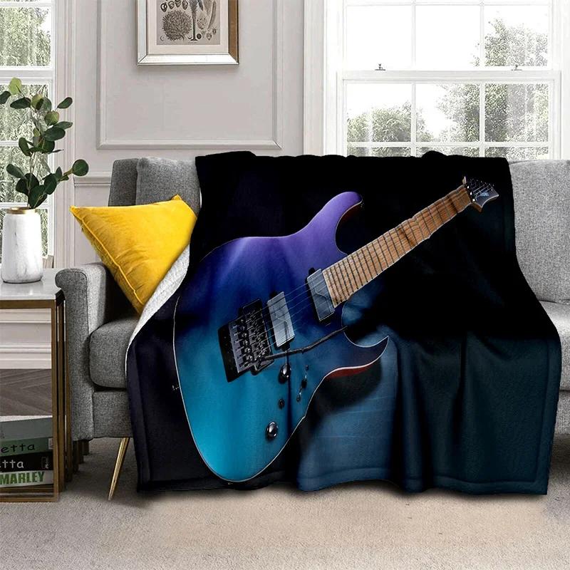 Electric Guitar 3D Classical Guitar Blanket,Soft Throw Blanket for Home Bedroom Bed Sofa Picnic Travel Office Cover Blanket Kids