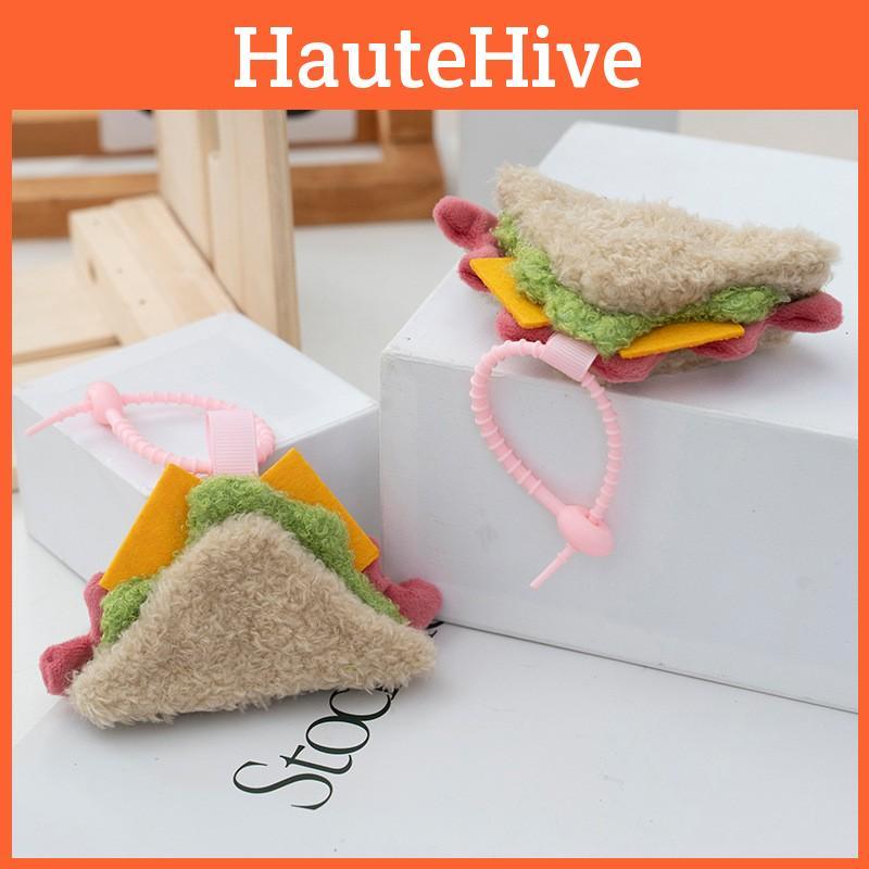 Hamburger Fries Cute Plush Toy Keychain With Pp Cotton Filling Teens For