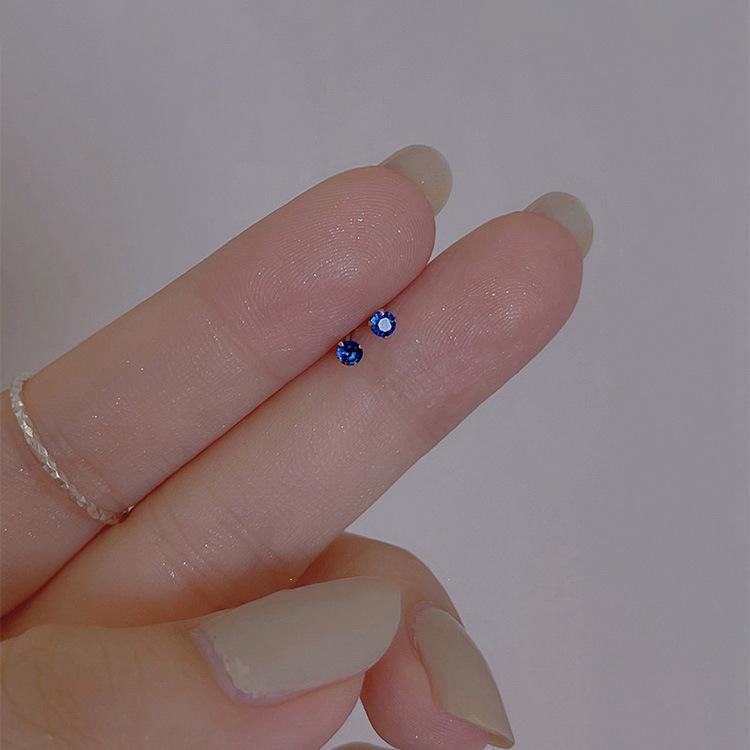 S925 Sterlingové stříbro pozlacené mini zirkonové náušnice – Elegantní dámské módní šperky