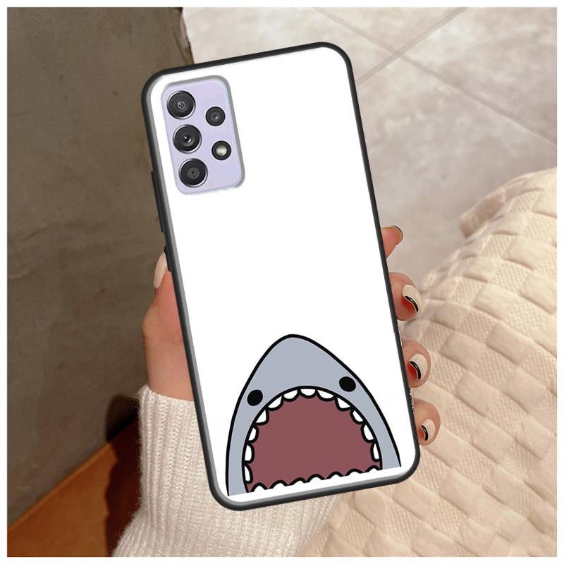 Cartoon Sharks Case For Samsung Galaxy A14 A34 A54 A12 A22 A32 A42 A52 A13 A23 A33 A53 A50 A51 A71 Cover