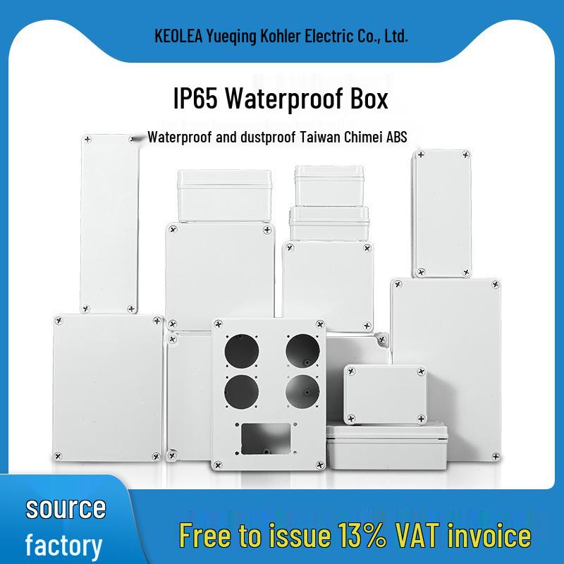 Outdoor Waterproof ABS Power Supply & Monitoring Socket Box with Wiring Terminal & Button
