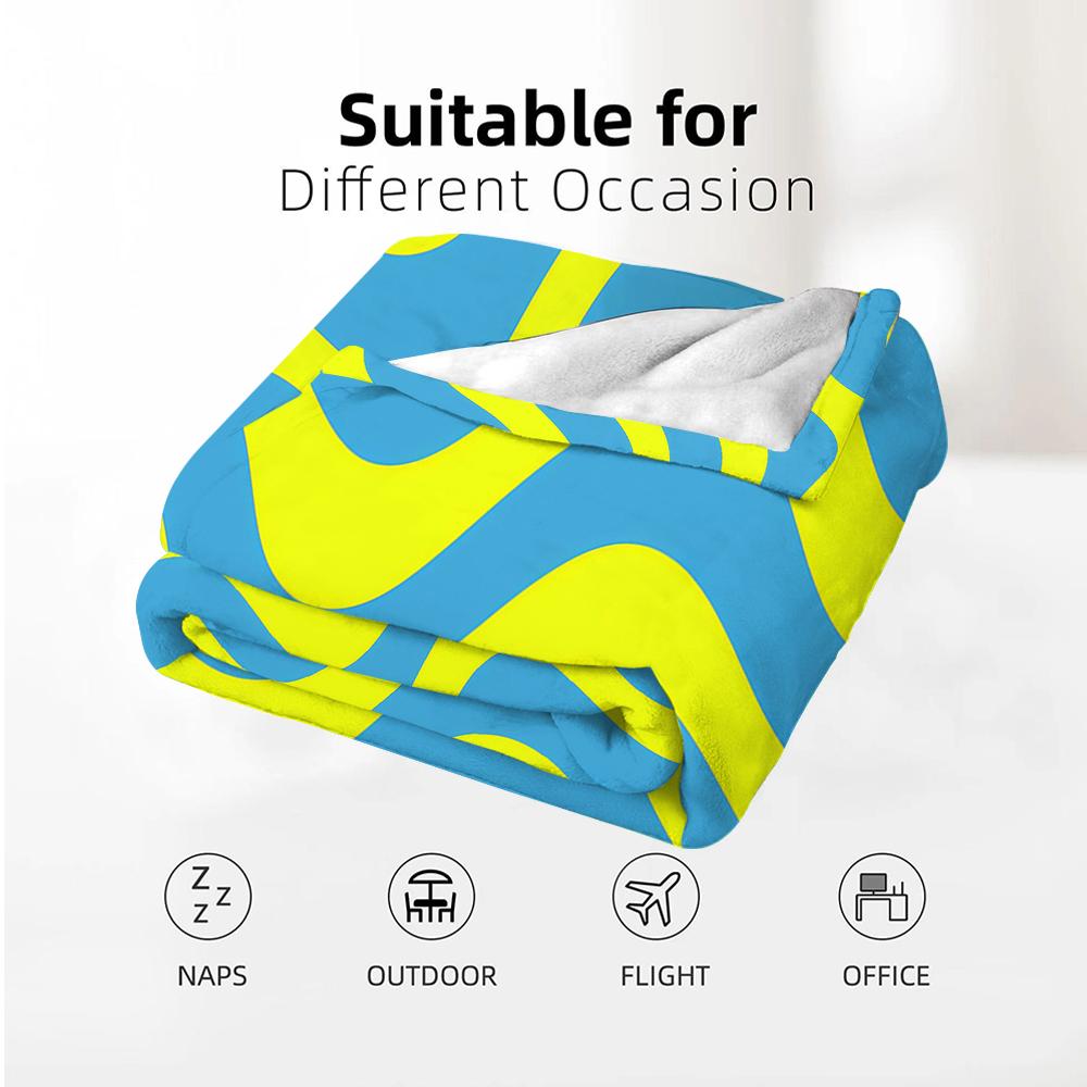 Cyan Yellow Swirl Lightweight Microfiber Soft Christmas Fleece Blanket Warm Cozy Throw For Bed Sofa Office Travel All Season
