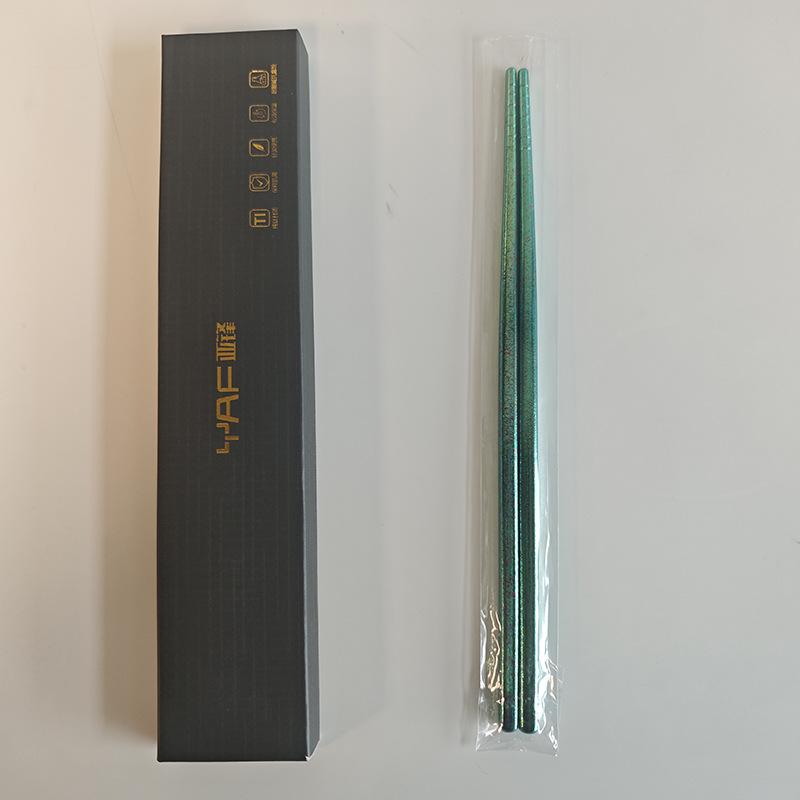Yajue Colored Six-Ring Pure Titanium Chopsticks - Integrated Molding, Healthy Chinese Tableware