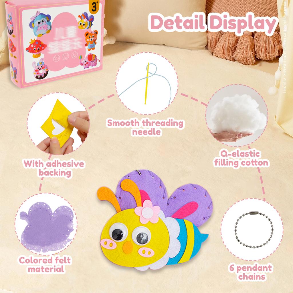 Toy Sewing Kit Easy Sewing Doll Kit for Beginner Handcraft Sewing Fun Learn To Sew Colorful DIY Handcraft Sewing Fun Kits