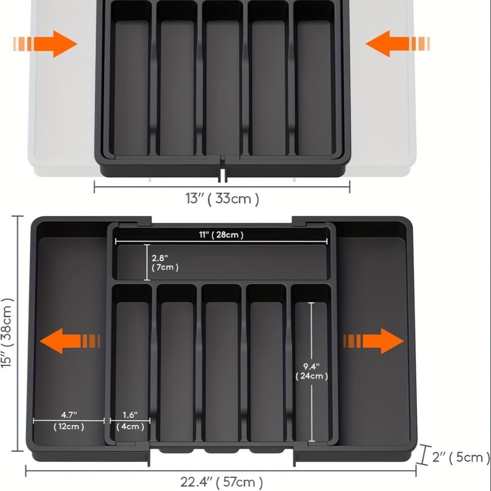 Silverware Drawer Storage Box Expandable Kitchen Tableware Tray Adjustable Tableware Rack Tableware Storage Box