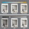 Miroir de salle de bain - NETTLIFE - 50x70 cm - LED dimmable 3000K-6500K - Désembuage &amp; horloge - IP44 tactile
