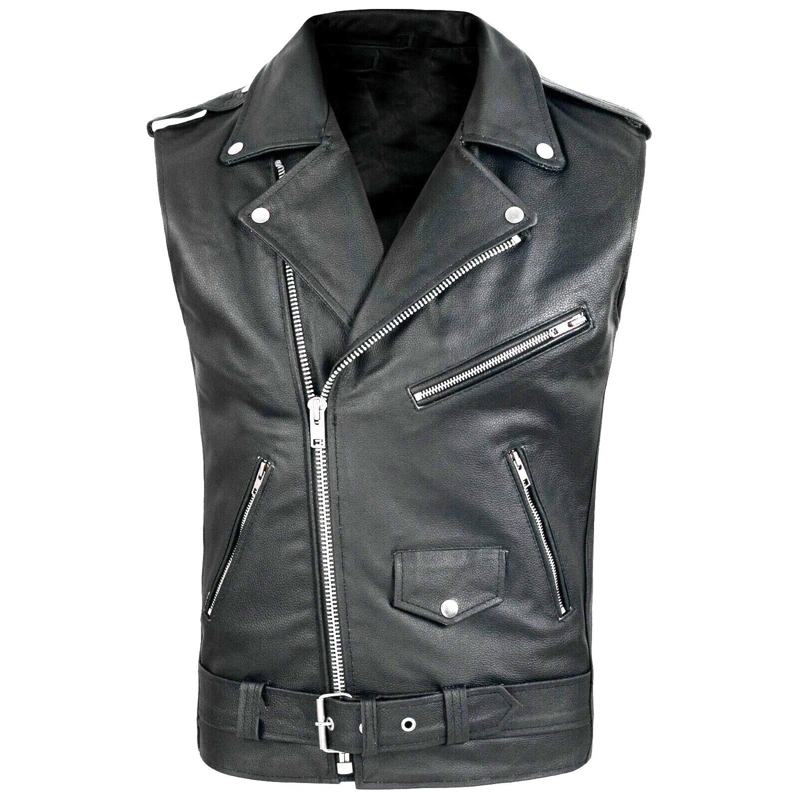 

2026 Men s PU Leather Motorcycle Vest - Hot Style 4XL