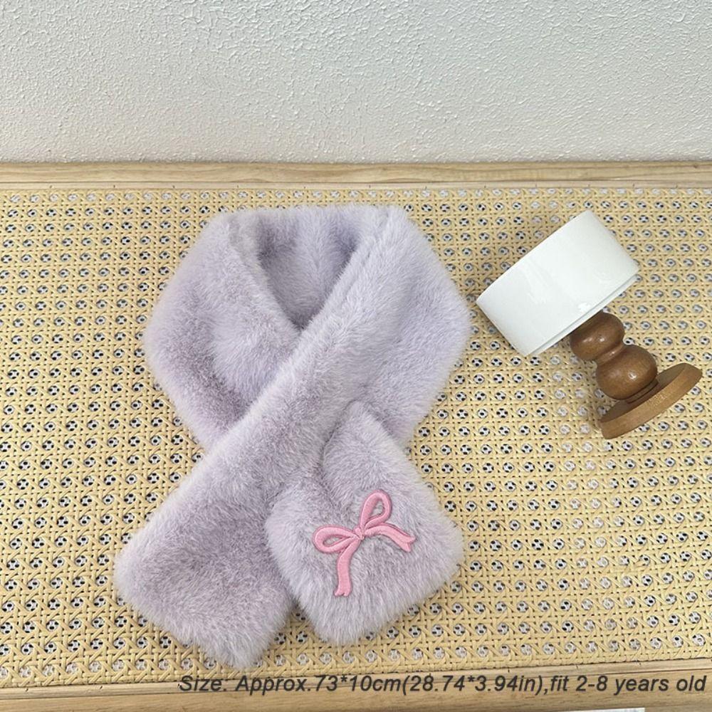 Thick Warm Children Winter Scarf Plush Shawl Scarves Cute Cross Neck Scarf