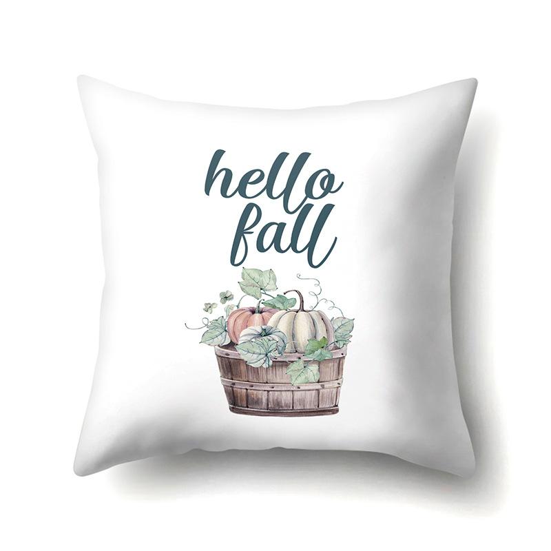 Thanksgiving Pillowcase Blessing Maple Leaf Pumpkin Sofa Cushion Cover Office Home Living Room Pillowcase