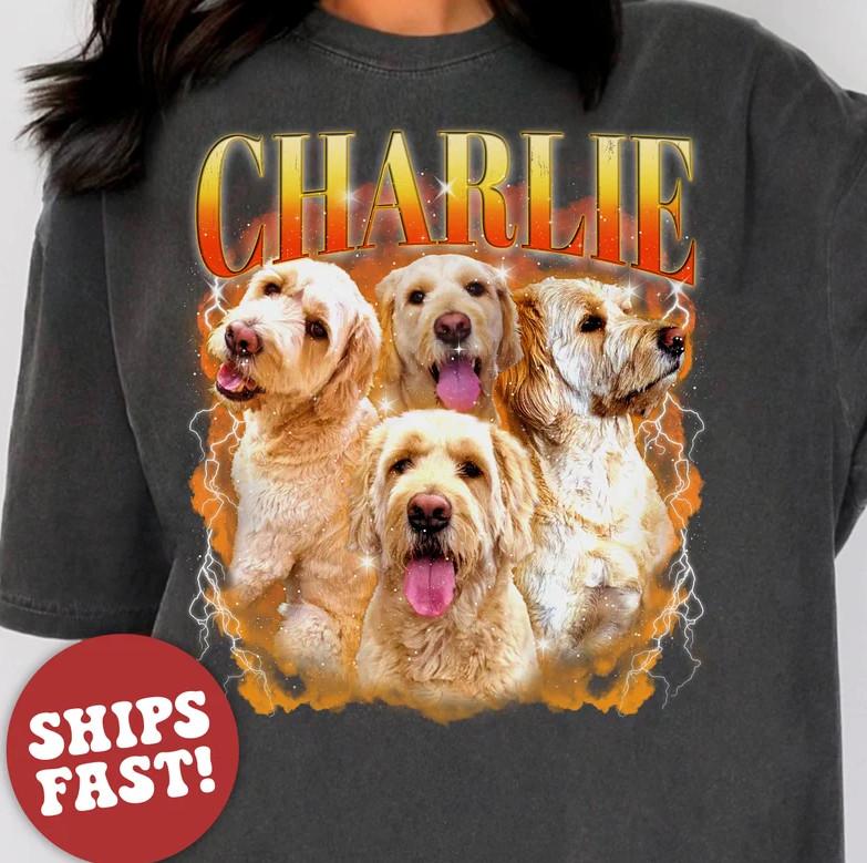 Comfort Colors Custom Bootleg Shirt, Pet Portrait, Custom Pet Shirt, Dog Remembr